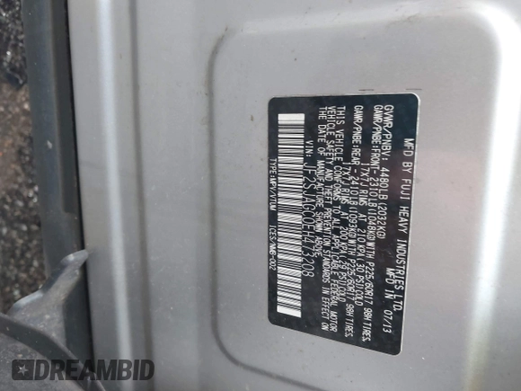 2014 Subaru Forester Premium with VIN JF2SJAGC0EH473208, listed as a IAAI auction lot 42800673 with 186,698 mi miles and . Bid and sale history available at DreamBid. Image 9.