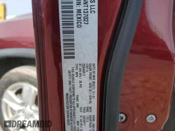 2022 Jeep Compass Latitude with VIN 3C4NJCBB5NT137027, listed as a Copart auction lot 52569835 with 55,619 mi miles and Salvage title. Bid and sale history available at DreamBid. Image 14.