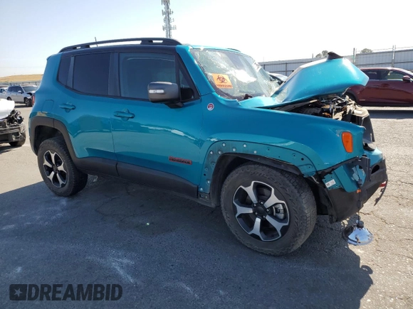 2021 Jeep Renegade Trailhawk with VIN ZACNJDC1XMPN25708, listed as a Copart auction lot 62526485 with 56,816 mi miles and Salvage title. Bid and sale history available at DreamBid. Image 4.