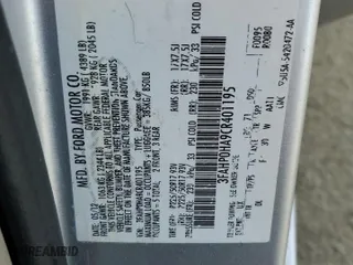 2012 Ford Fusion SE with VIN 3FAHP0HA9CR401195, listed as a Copart auction lot 50267445 with 157,457 mi miles and Salvage Title. Bid and sale history available at carsss.com. Image 12.