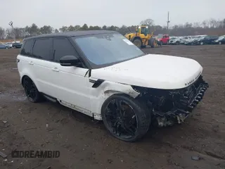 2017 Land Rover Range Rover Sport with VIN SALWR2FE9HA132445, listed as a IAAI auction lot 41638642 with 104,667 mi miles. Bid and sale history available at carsss.com. Image 1.