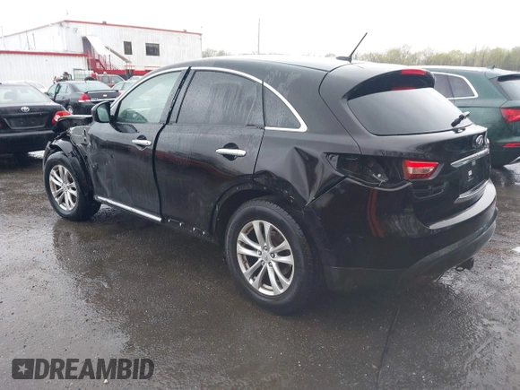 2017 Infiniti QX70 with VIN JN8CS1MW4HM413401, listed as a IAAI auction lot 41948069 with 105,062 mi miles. Bid and sale history available at carsss.com. Image 3.