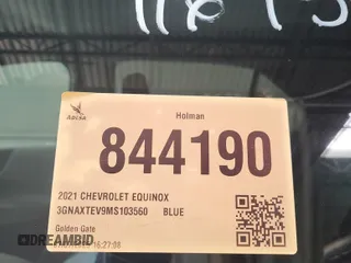 2021 Chevrolet Equinox LT with VIN 3GNAXTEV9MS103560, listed as a IAAI auction lot 42832656 with 116,754 mi miles and . Bid and sale history available at DreamBid. Image 1.