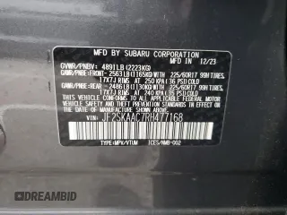 2024 Subaru Forester with VIN JF2SKAAC7RH477168, listed as a Copart auction lot 42753315 with 4,550 mi miles and Salvage title. Bid and sale history available at DreamBid. Image 13.