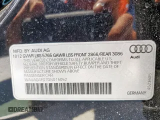 2013 Audi A8 3.0L with VIN WAUAGAFD7DN015052, listed as a Copart auction lot 60095565 with Not provided miles and Salvage title. Bid and sale history available at DreamBid. Image 12.