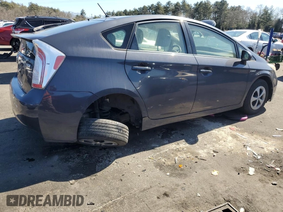 2013 Toyota Prius One with VIN JTDKN3DU8D5662863, listed as a Copart auction lot 48520015 with 87,596 mi miles and Clean Title. Bid and sale history available at DreamBid. Image 3.