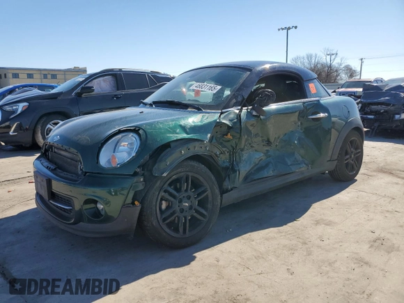 2013 MINI Cooper Coupe with VIN WMWSX1C52DT507629, listed as a Copart auction lot 46831165 with 0 mi miles and Salvage Title. Bid and sale history available at carsss.com. Image 1.