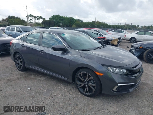 2019 Honda Civic Sport with VIN 2HGFC2F89KH563333, listed as a IAAI auction lot 41959217 with 66,068 mi miles and . Bid and sale history available at DreamBid. Image 1.