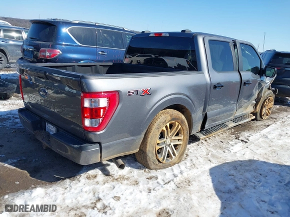2021 Ford F-150 XL with VIN 1FTEW1C51MFC94173, listed as a IAAI auction lot 41628222 with 23,266 mi miles. Bid and sale history available at carsss.com. Image 4.