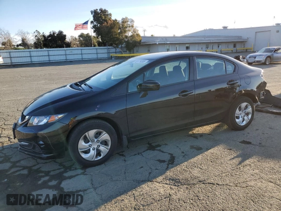 2015 Honda Civic Sedan LX with VIN 19XFB2F53FE072555, listed as a Copart auction lot 49179385 with 35,480 mi miles and Salvage Title. Bid and sale history available at carsss.com. Image 1.