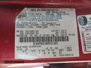 2011 Ford Fusion SEL with VIN 3FAHP0JG5BR325505, listed as a IAAI auction lot 41860856 with 167,723 mi miles. Bid and sale history available at carsss.com. Image 9.