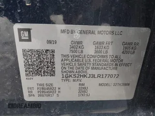 2020 GMC Yukon XL Denali with VIN 1GKS2HKJ3LR177072, listed as a IAAI auction lot 41879461 with 102,971 mi miles. Bid and sale history available at carsss.com. Image 9.
