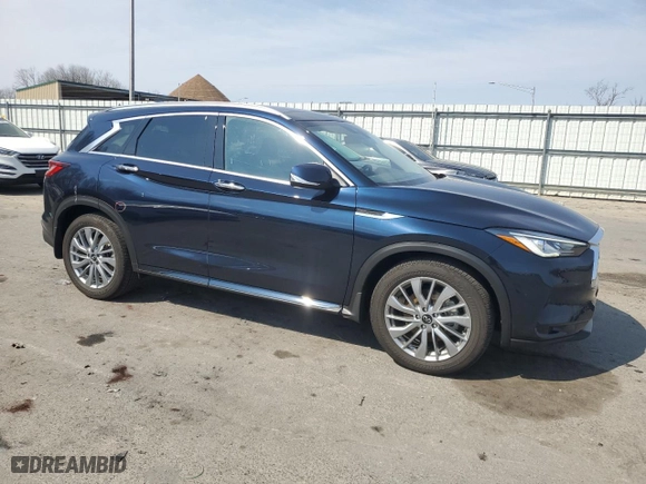 2024 Infiniti QX50 LUXE with VIN 3PCAJ5BB2RF114609, listed as a Copart auction lot 48414935 with 5,776 mi miles and Salvage Title. Bid and sale history available at carsss.com. Image 4.