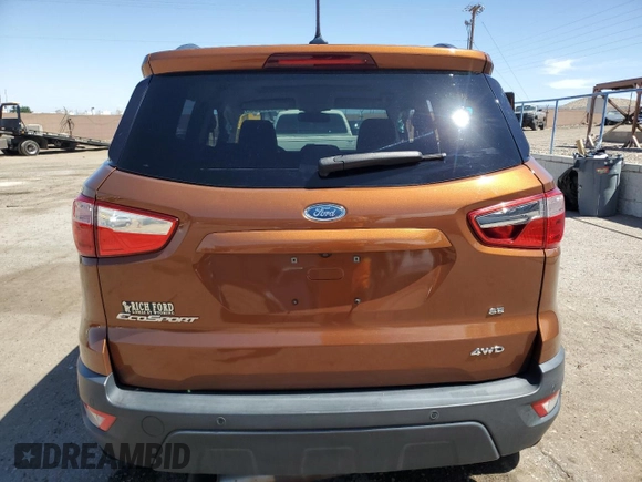 2018 Ford EcoSport SE z VIN MAJ6P1UL5JC197091, wystawiony jako Copart lot #56600885 z przebiegiem 38 959 mil mil oraz Szkoda całkowita • Salvage title. Historia ofert i sprzedaży dostępna na DreamBid. Obrazek 6.