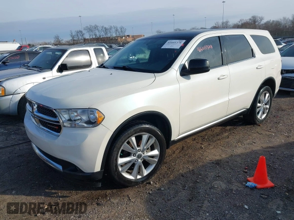 2012 Dodge Durango SXT with VIN 1C4RDHAG6CC335790, listed as a IAAI auction lot 41605378 with 204,306 mi miles and . Bid and sale history available at DreamBid. Image 2.