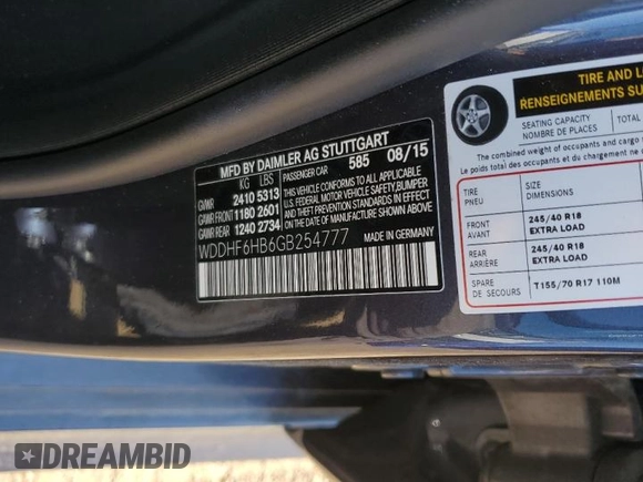 2016 Mercedes-Benz E-Class E 400 with VIN WDDHF6HB6GB254777, listed as a Copart auction lot 67754254 with 44,855 mi miles and Clean Title. Bid and sale history available at carsss.com. Image 12.