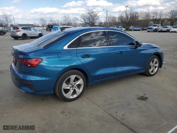 2022 Audi A3 Premium with VIN WAUAUDGY3NA076385, listed as a Copart auction lot 50178965 with 41,837 mi miles and Clean Title. Bid and sale history available at carsss.com. Image 3.