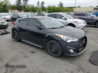 2015 Hyundai Veloster Turbo with VIN KMHTC6AE2FU240326, listed as a Copart auction lot 54400765 with 151,748 mi miles and Salvage title. Bid and sale history available at DreamBid. Image 4.
