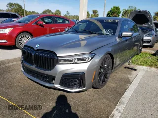 2021 BMW 7 Series 740i with VIN WBA7T2C07MCF82602, listed as a Copart auction lot 62063172 with 0 mi miles. Bid and sale history available at carsss.com. Image 2.