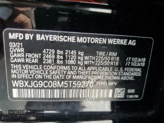 2021 BMW X1 xDrive28i z VIN WBXJG9C08M5T59270, wystawiony jako Copart lot #53894475 z przebiegiem 36 824 mil mil oraz Nie do naprawy • Non repairable. Historia ofert i sprzedaży dostępna na DreamBid. Obrazek 14.
