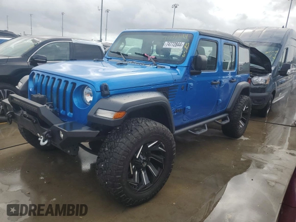 2022 Jeep Wrangler Unlimited Willys with VIN 1C4HJXDN0NW254617, listed as a Copart auction lot 74772844 with Not Provided miles and Non Repairable. Bid and sale history available at DreamBid. Image 1.