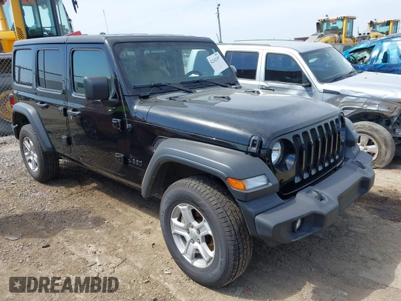 2023 Jeep Wrangler Sport S with VIN 1C4HJXDN6PW599895, listed as a IAAI auction lot 42242107 with 53,980 mi miles and . Bid and sale history available at DreamBid. Image 1.