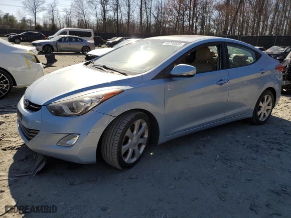 2011 Hyundai Elantra Ltd with VIN KMHDH4AE6BU159320, listed as a Copart auction lot 48778445 with 136,289 mi miles and Salvage Title. Bid and sale history available at carsss.com. Image 1.