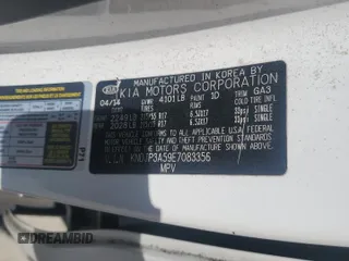2014 Kia Soul + with VIN KNDJP3A59E7083356, listed as a Copart auction lot 48761685 with 57,386 mi miles and Salvage Title. Bid and sale history available at carsss.com. Image 14.