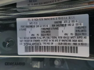 2022 Mazda 3 S with VIN 3MZBPAAL4NM308874, listed as a Copart auction lot 50079395 with Not Provided miles and Non Repairable. Bid and sale history available at DreamBid. Image 12.