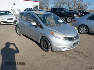 2014 Nissan Note SV with VIN 3N1CE2CP2EL361486, listed as a IAAI auction lot 41908679 with Not Provided miles and . Bid and sale history available at DreamBid. Image 1.
