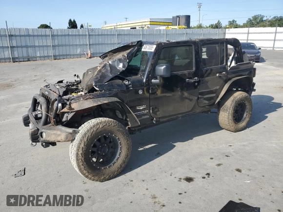 2012 Jeep Wrangler Unlimited Sahara with VIN 1C4BJWEG5CL235835, listed as a Copart auction lot 60673555 with 86,606 mi miles and Salvage title. Bid and sale history available at DreamBid. Image 1.