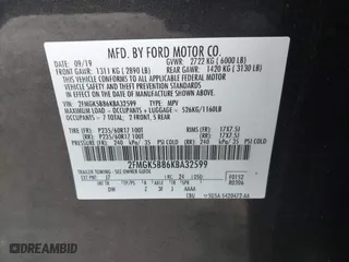 2019 Ford Flex SE with VIN 2FMGK5B86KBA32599, listed as a IAAI auction lot 41231384 with 65,667 mi miles. Bid and sale history available at carsss.com. Image 9.