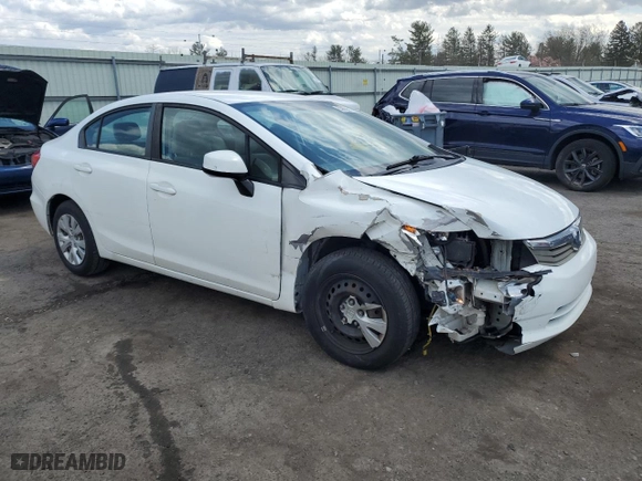 2012 Honda Civic Sdn LX with VIN 2HGFB2F51CH315104, listed as a Copart auction lot 53058015 with 157,617 mi miles and Salvage Title. Bid and sale history available at carsss.com. Image 4.