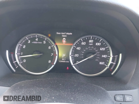 2014 Acura MDX Advance with VIN 5FRYD4H84EB001636, listed as a IAAI auction lot 41644117 with 124,460 mi miles and . Bid and sale history available at carsss.com. Image 7.