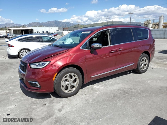 2023 Chrysler Pacifica Limited with VIN 2C4RC3GG9PR605377, listed as a Copart auction lot 51781805 with 7,606 mi miles and Salvage Title. Bid and sale history available at carsss.com. Image 1.
