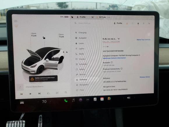 2022 Tesla Model Y Performance с VIN 7SAYGDEFXNF384268, выставлен на аукционе Copart как лот 60141005 с пробегом Не указан миль и Списание • Salvage title. История ставок и продаж доступна на DreamBid. Изображение 9.