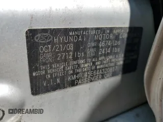 2004 Hyundai XG z VIN KMHFU45E64A320817, wystawiony jako Copart lot #58951955 z przebiegiem 179 978 mil mil oraz Nie do naprawy • Non repairable. Historia ofert i sprzedaży dostępna na DreamBid. Obrazek 12.