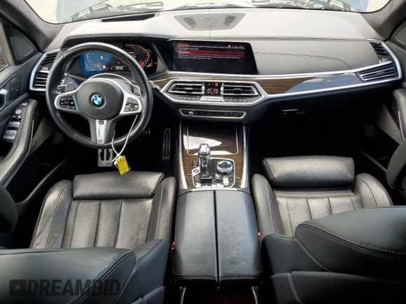 2019 BMW X7 xDrive50i with VIN 5UXCX4C59KLS38632, listed as a Copart auction lot 51963025 with 56,346 mi miles and Salvage Title. Bid and sale history available at carsss.com. Image 8.