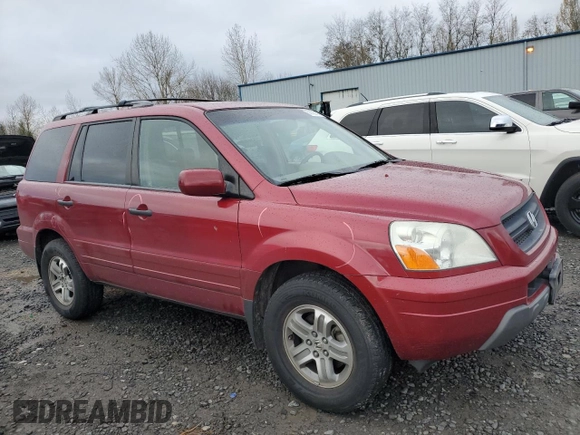 2005 Honda Pilot EX with VIN 2HKYF184X5H568118, listed as a Copart auction lot 50090105 with 206,952 mi miles and Salvage Title. Bid and sale history available at carsss.com. Image 4.