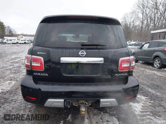 2017 Nissan Armada Platinum with VIN JN8AY2NF1H9302009, listed as a IAAI auction lot 40945027 with 97,008 mi miles. Bid and sale history available at carsss.com. Image 16.