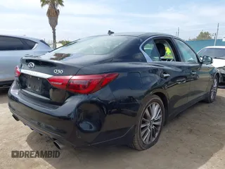 2019 Infiniti Q50 Luxe with VIN JN1EV7AP9KM543079, listed as a IAAI auction lot 42244113 with 36,291 mi miles and . Bid and sale history available at DreamBid. Image 4.
