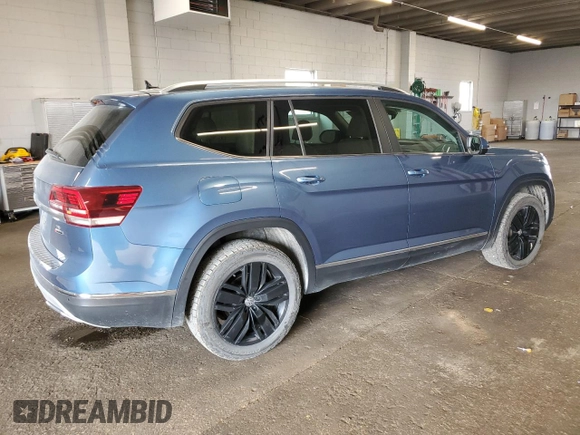 2019 Volkswagen Atlas SEL with VIN 1V2MR2CA3KC587916, listed as a Copart auction lot 60463275 with 107,387 mi miles and Salvage title. Bid and sale history available at DreamBid. Image 3.