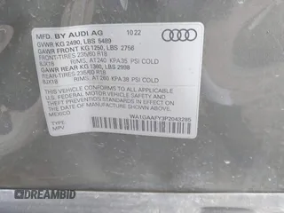 2023 Audi Q5 S line Premium with VIN WA1GAAFY3P2043285, listed as a IAAI auction lot 42414217 with 41,394 mi miles and . Bid and sale history available at DreamBid. Image 9.