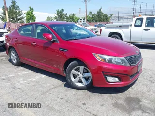 2015 Kia Optima LX z VIN 5XXGM4A70FG417227, wystawiony jako IAAI lot #42283505 z przebiegiem 124 575 mil mil oraz . Historia ofert i sprzedaży dostępna na DreamBid. Obrazek 1.