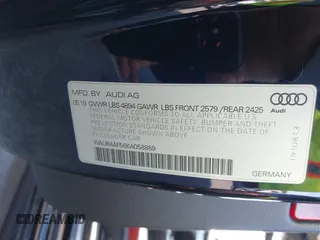 2019 Audi S5 Prestige z VIN WAUR4AF56KA058869, wystawiony jako IAAI lot #42239677 z przebiegiem 84 271 mil mil oraz . Historia ofert i sprzedaży dostępna na DreamBid. Obrazek 9.