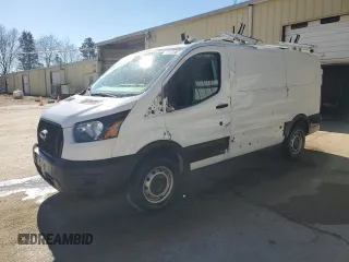 2021 Ford Transit Cargo with VIN 1FTBR1Y87MKA53352, listed as a Copart auction lot 43004615 with 74,384 mi miles and Clean Title. Bid and sale history available at carsss.com. Image 1.
