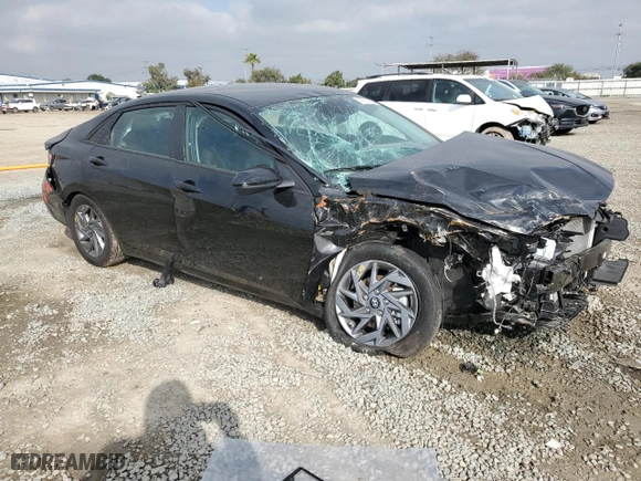 2024 Hyundai Elantra Hybrid Blue with VIN KMHLM4DJ7RU108208, listed as a Copart auction lot 44797965 with 4,969 mi miles and Salvage Title. Bid and sale history available at carsss.com. Image 4.