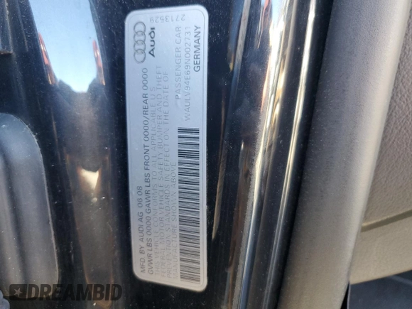 2009 Audi A8 z VIN WAULV94E69N002731, wystawiony jako Copart lot #75920804 z przebiegiem 166 347 mil mil oraz Czysty tytuł • Clean title. Historia ofert i sprzedaży dostępna na DreamBid. Obrazek 12.