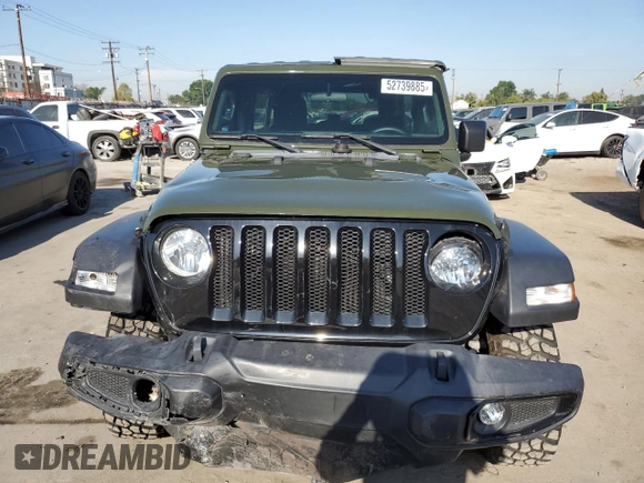 2022 Jeep Wrangler Unlimited Sport S with VIN 1C4HJXDG2NW196267, listed as a Copart auction lot 52739885 with 18,547 mi miles and Salvage Title. Bid and sale history available at carsss.com. Image 5.
