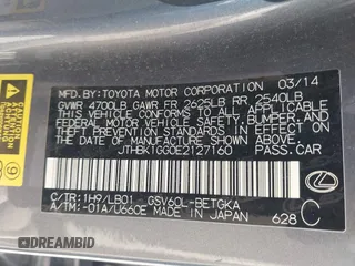 2014 Lexus ES 350 with VIN JTHBK1GG0E2127160, listed as a IAAI auction lot 41671108 with 130,255 mi miles. Bid and sale history available at carsss.com. Image 9.